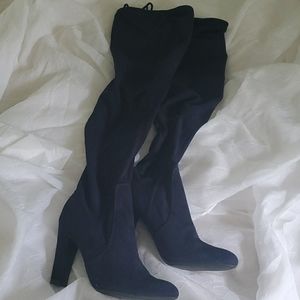Unisa navy blue suedette boots
